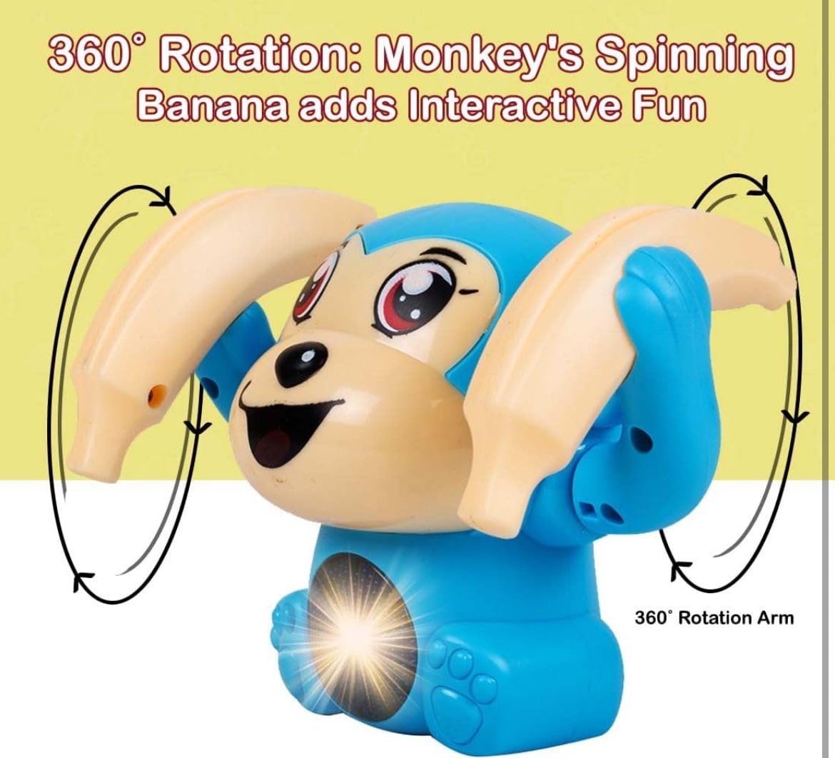 Battery Operated Voice Control Monkey Toy with Musical, Dancing, Spinning,Rolling and Sensor Feature for Gifts/Kids/Babies/Boys/Girls|Blue Color (BatteryNot Included)