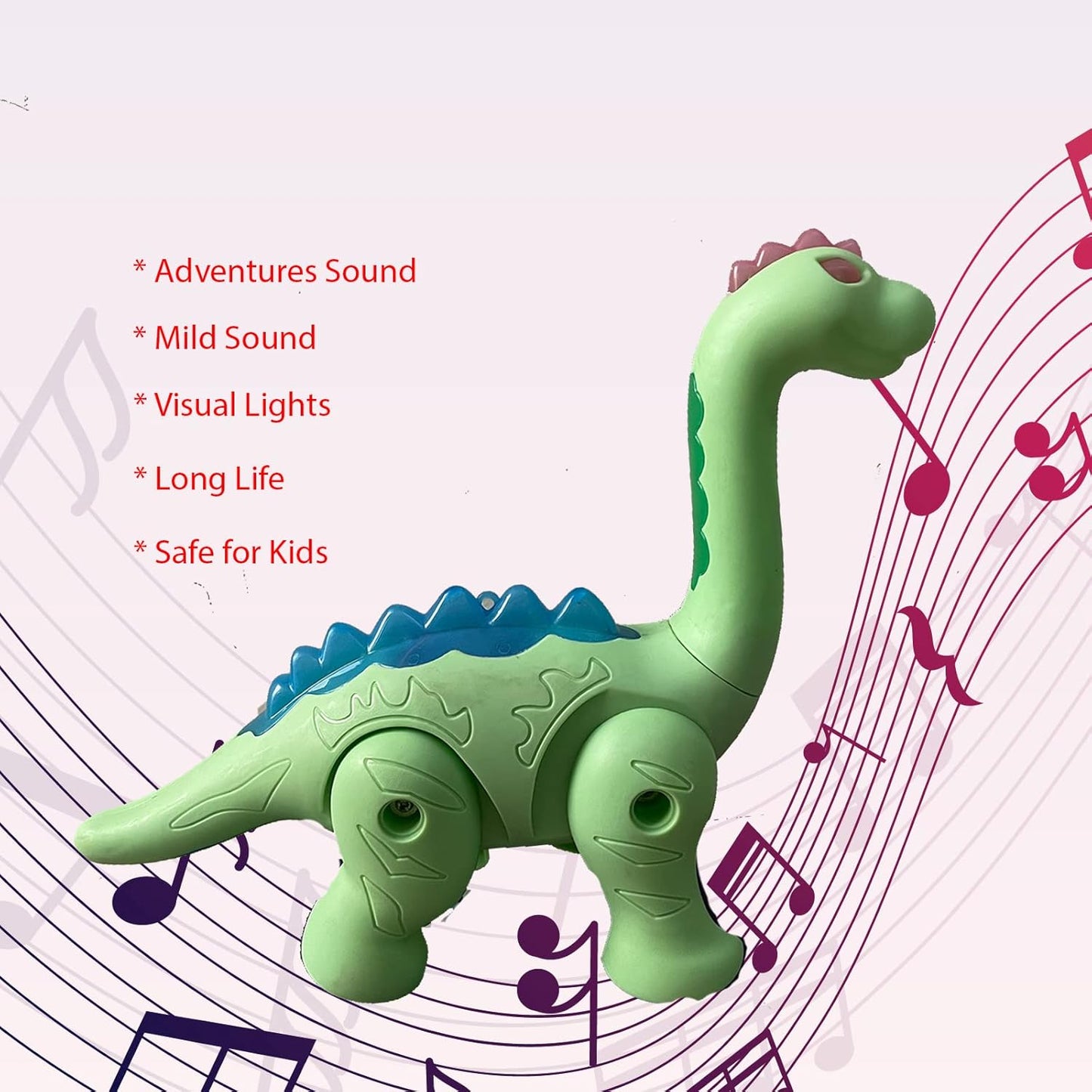 Walking Dinosaurs Toy with Lights and Realistic Dinosaur Sound, Walking/Moving Dinosaur Toys for Kids, Battery Operated Musical Dinosaur Toys 1Pc