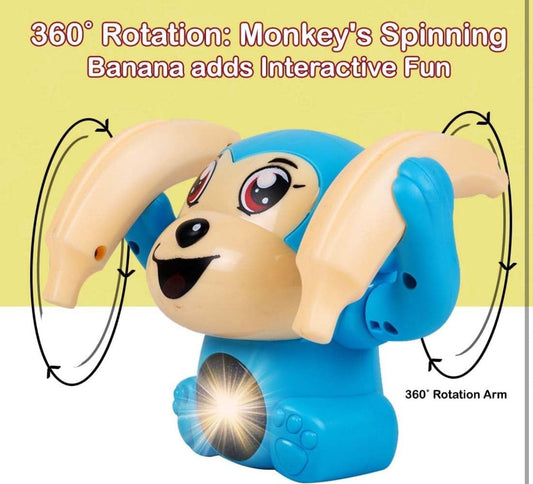 Battery Operated Voice Control Monkey Toy with Musical, Dancing, Spinning,Rolling and Sensor Feature for Gifts/Kids/Babies/Boys/Girls|Blue Color (BatteryNot Included)