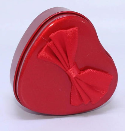 Heart Shaped Gift Box with Teddy Bear and Flowers, Metal, Birthday or Anniversary Present