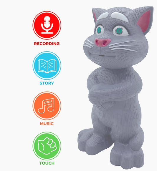 Interactive Talking Tom Cat Toy for Toddlers, Repeating and Singing Functions for Endless Fun, Educational Learning Tool for Language and Social Skills, Safe and Durable