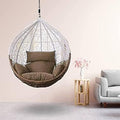 Single Seater Alloy Steel Swing Chair,Hanging Hammock Swing Chair/Without Stand & for Indoor,Outdoor,Patio, Balcony, (Brown & White)